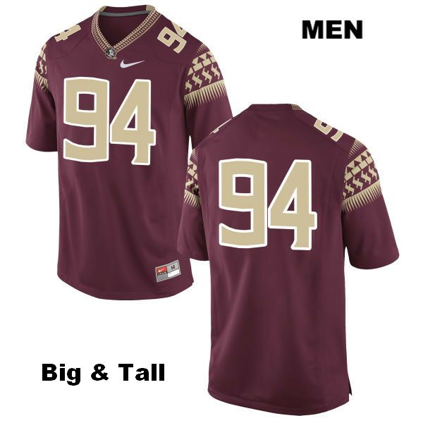 Men's NCAA Nike Florida State Seminoles #94 Walvenski Aime College Big & Tall No Name Red Stitched Authentic Football Jersey GBL8769AZ